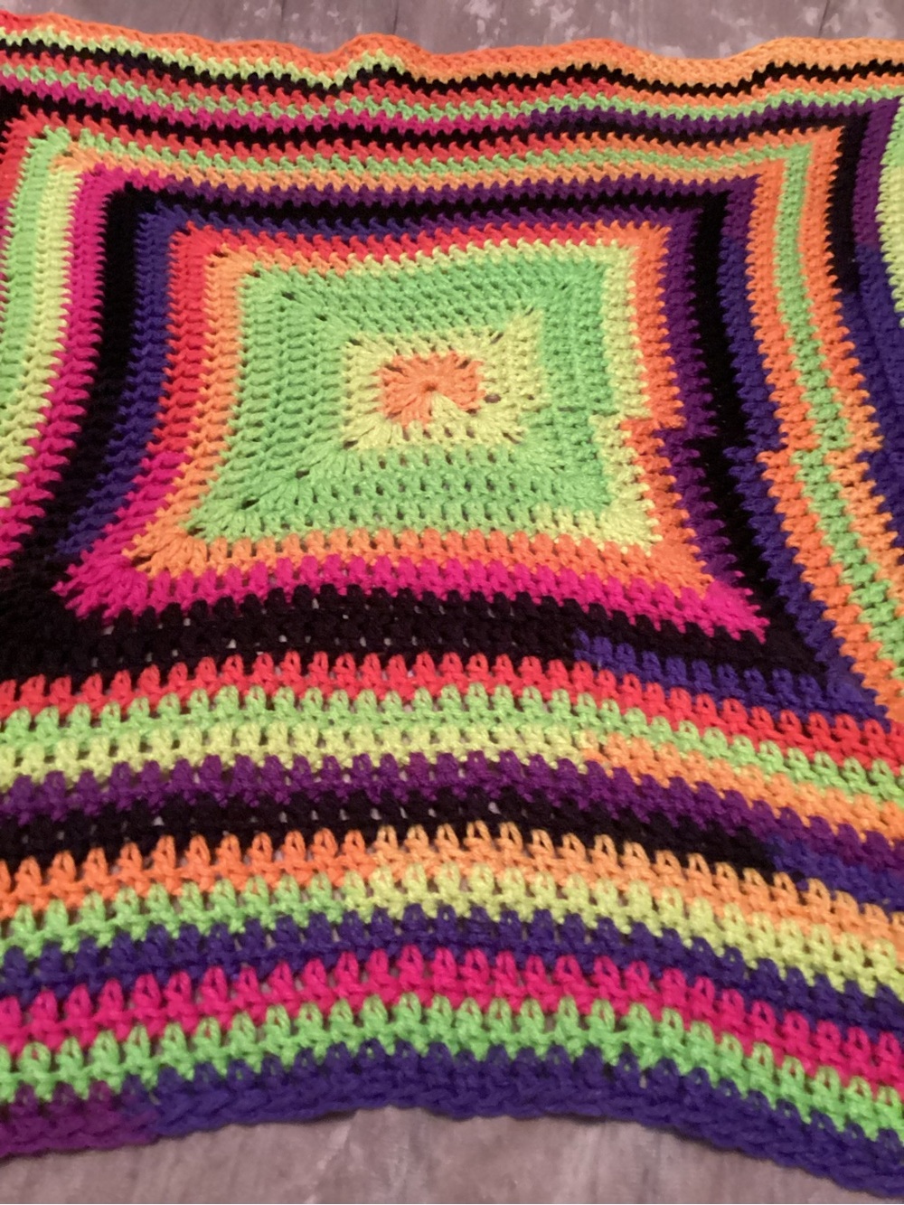 Crocheted small afghan perfect for Halloween festivities